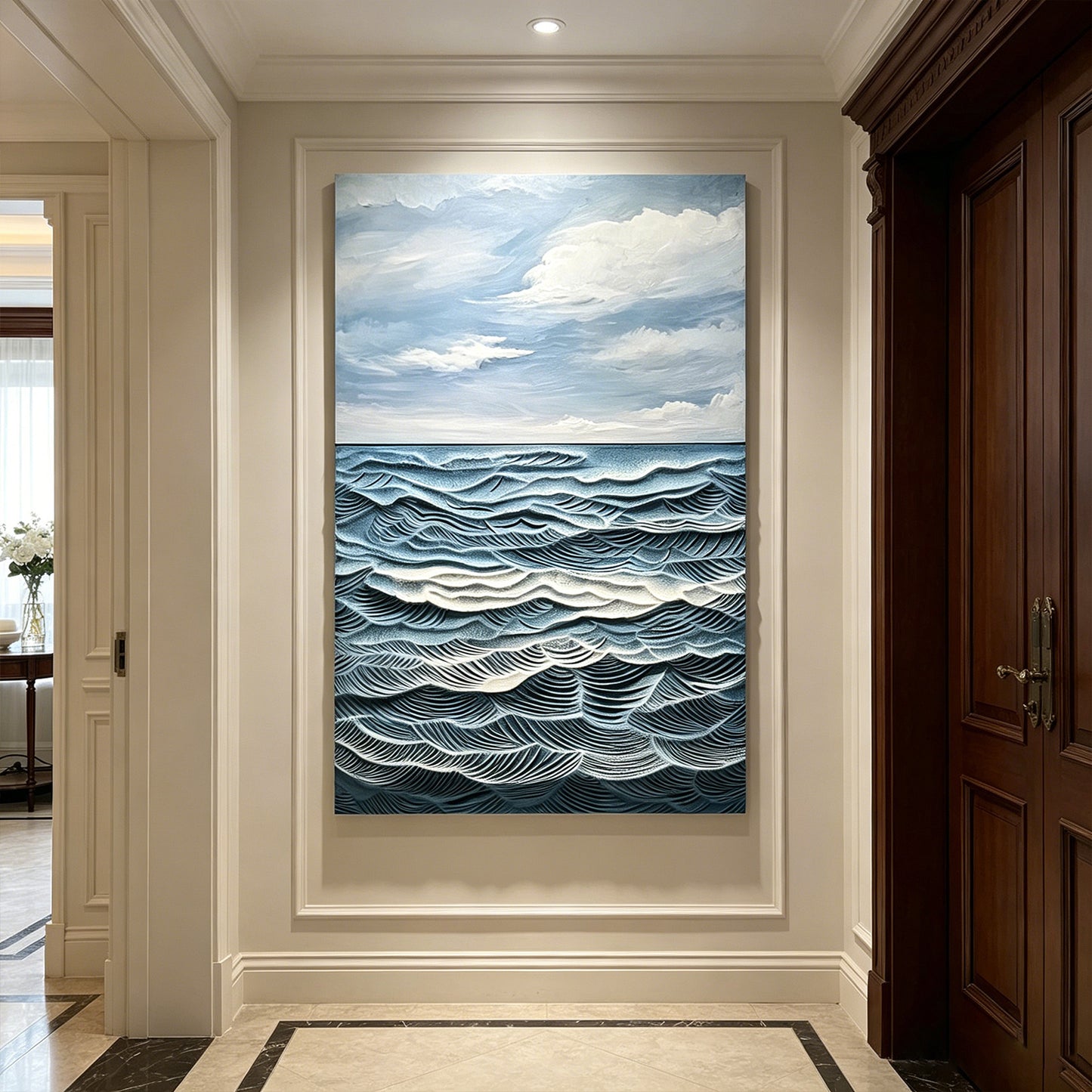 Blue Open Sea Textured Painting