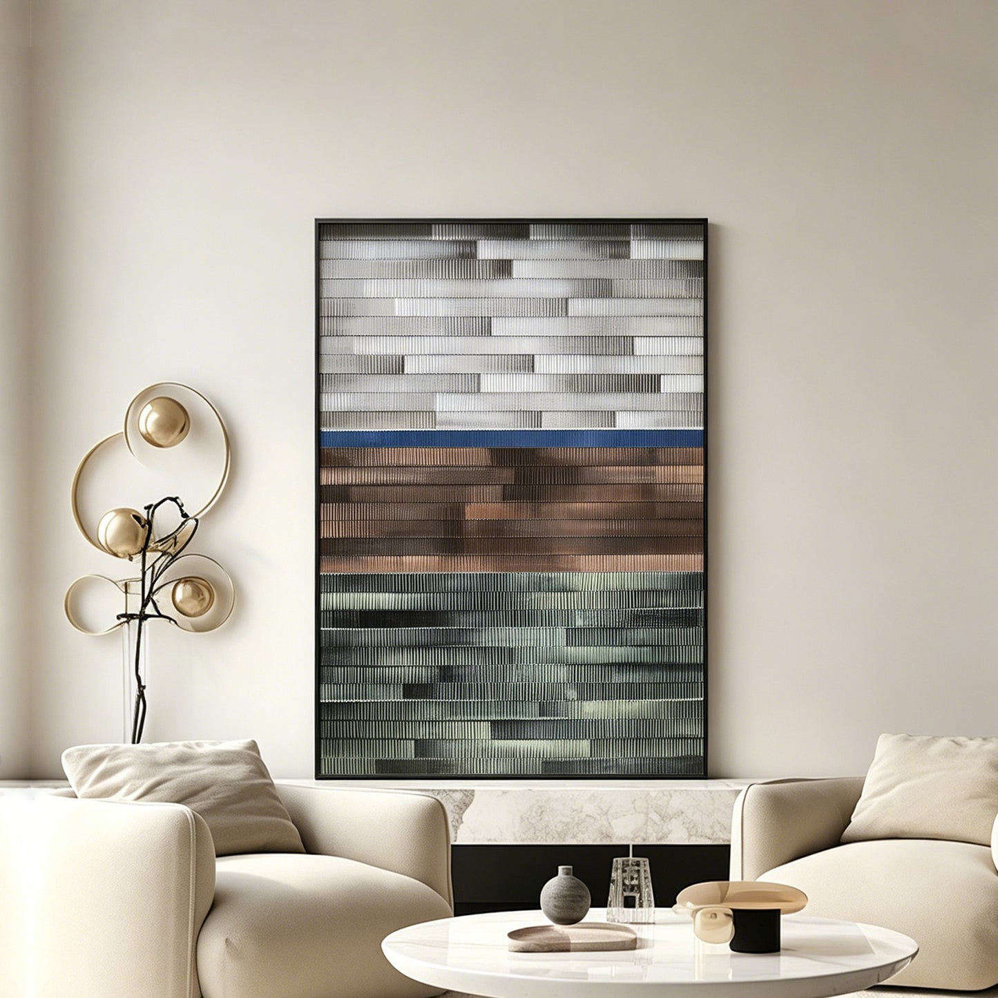 Metallic City Block Wall Mosaic