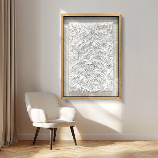 Handcrafted 3D leather wall art, featuring distinctive three-dimensional texture and sophisticated artistic detailing.