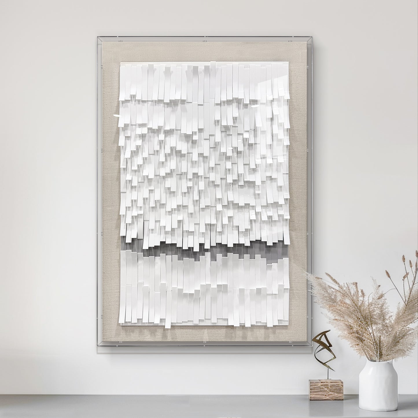 Modern Abstract 3D Wall Art, Handcrafted Aesthetic Decor in Black and White
