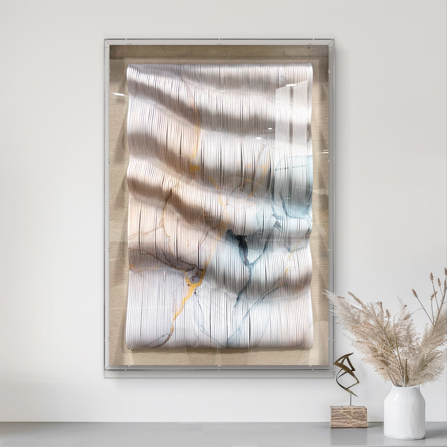 Handcrafted 3D paper art wall decor, featuring modern three-dimensional design and exquisite artistic texture.