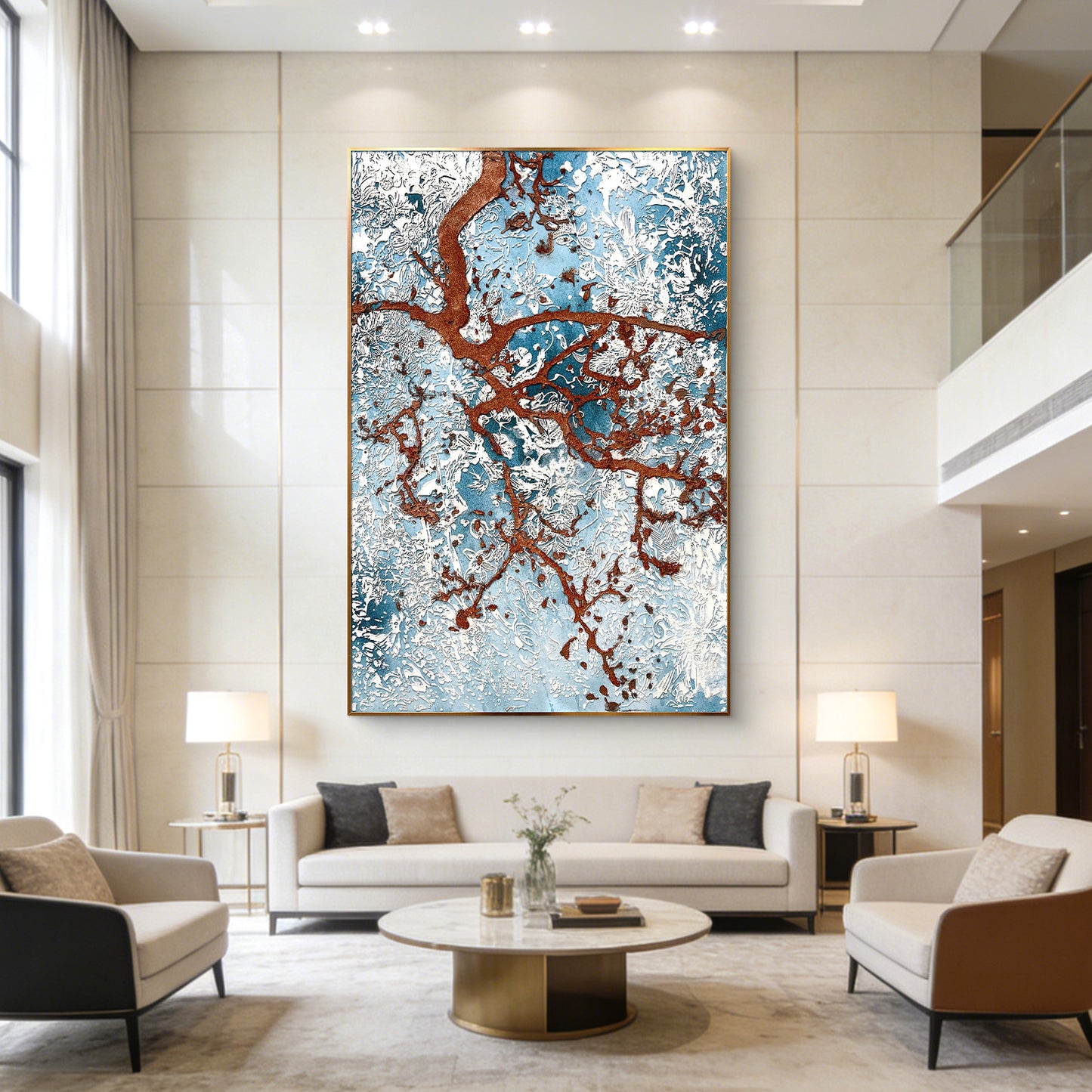 Winter Trees Large Canvas Art, ideal wall decor for living room and bedroom above bed.