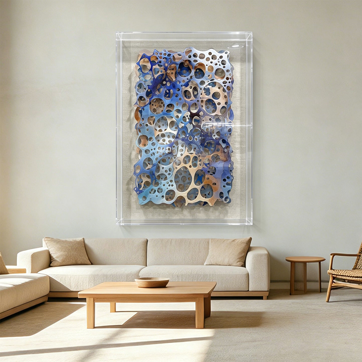 Abstract Acrylic Geometric Wall Hanging Gradient Textured Decor