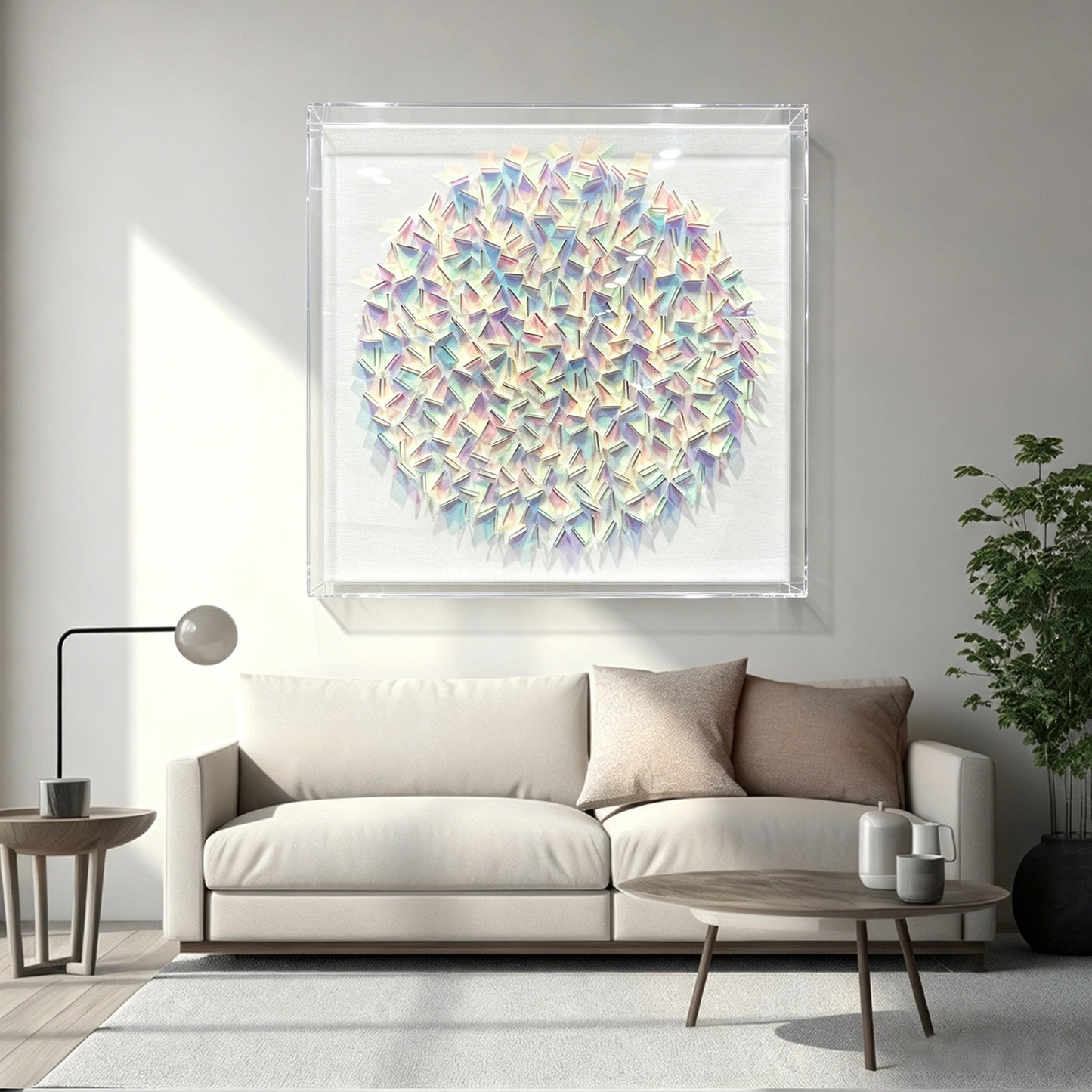 Iridescent Acrylic Shard Wall Art - 3D Holographic Sculpture