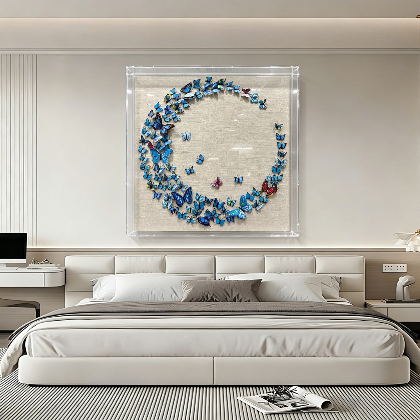 Deep Indigo Coiled Paper Concentric Wall Feature