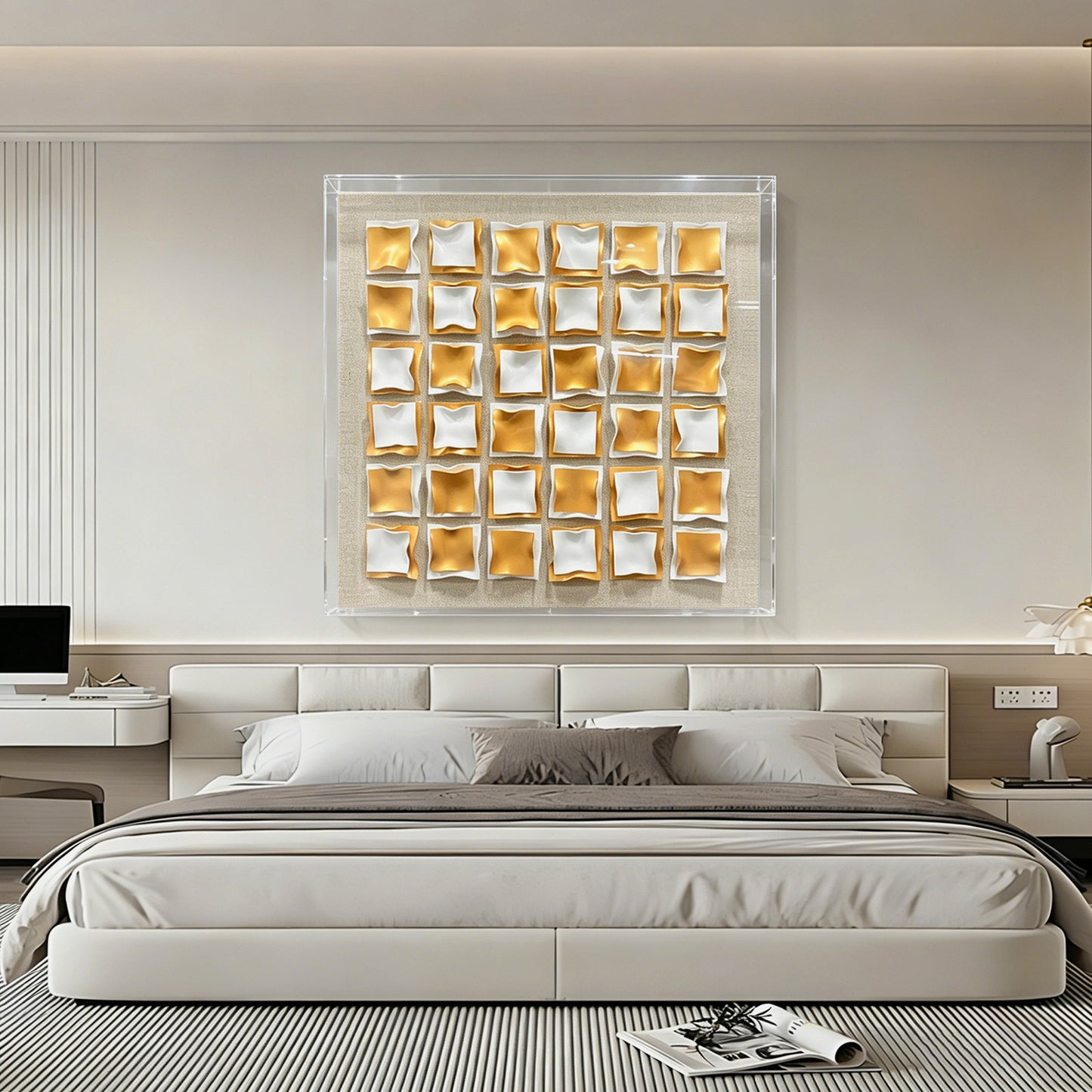 Kinetic Acrylic Strip Wall Art - Modern 3D Holographic Decor