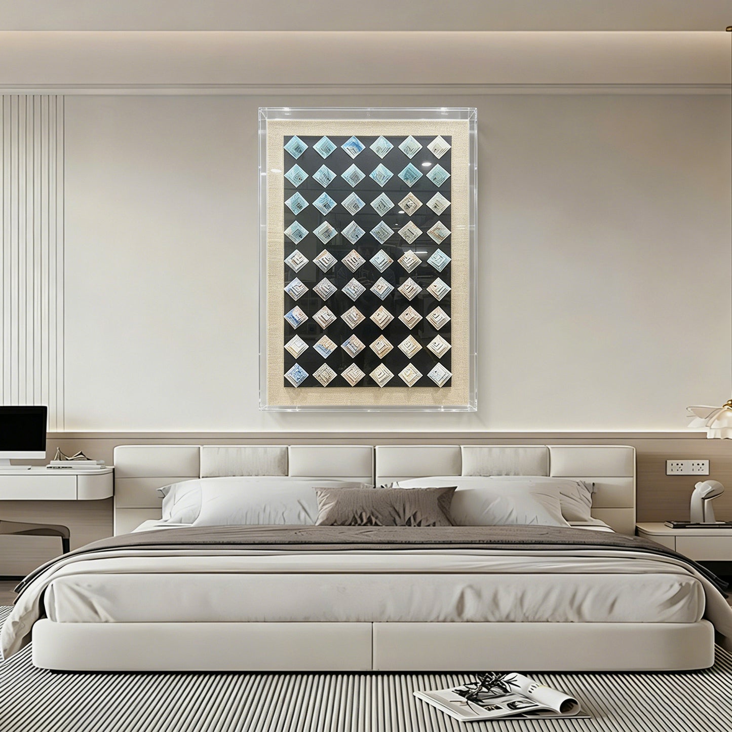 Abstract Iridescent Metal Patchwork Wall Art - Modern Relief