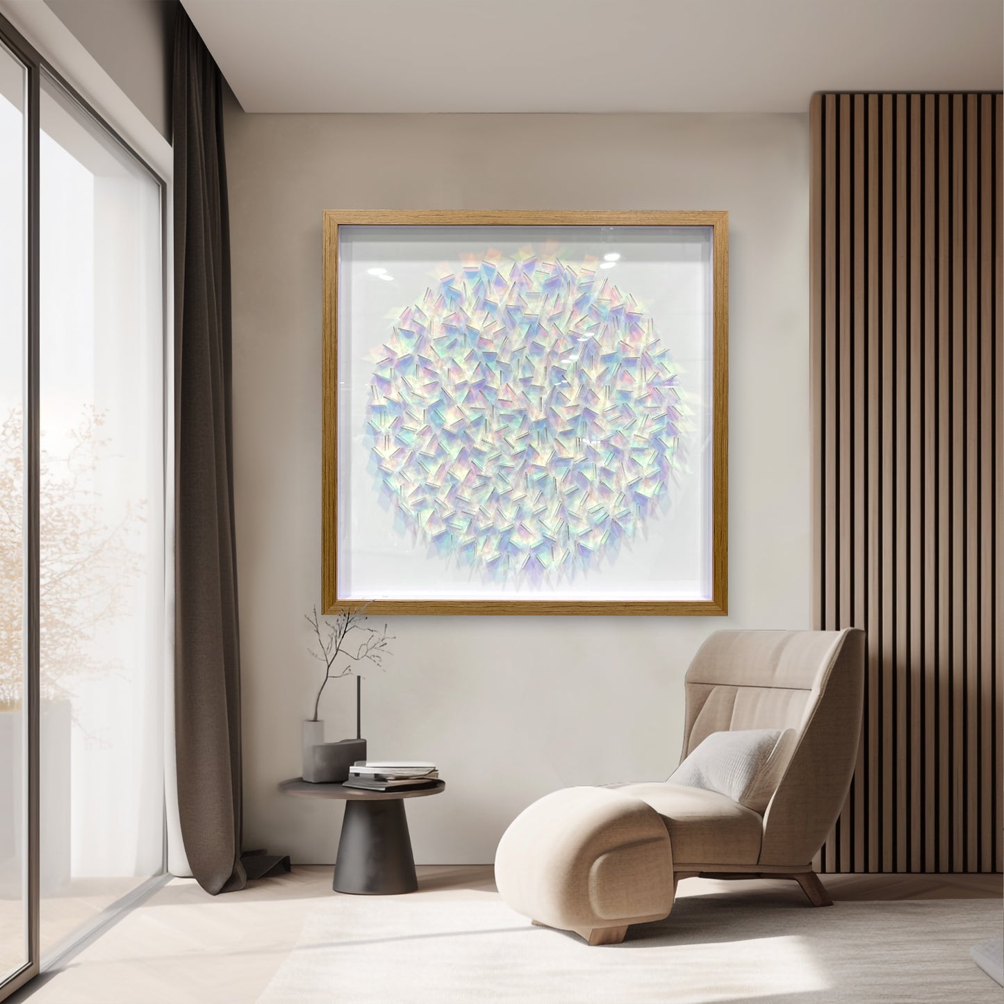 Iridescent Acrylic Shard Wall Art - 3D Holographic Sculpture