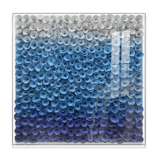 Blue Bloom Wood Flower Wall Panel