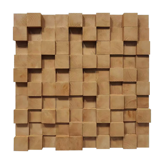 Natural Block Wood Mosaic Wall Art