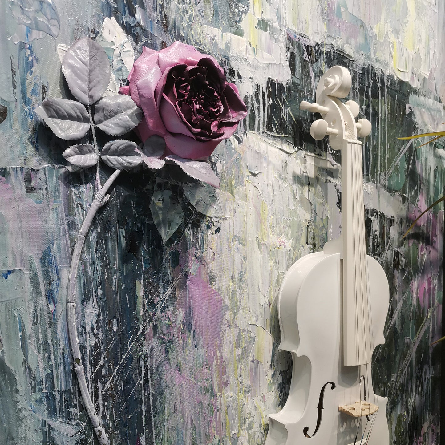Violin Reverie Mixed Media Wall Art