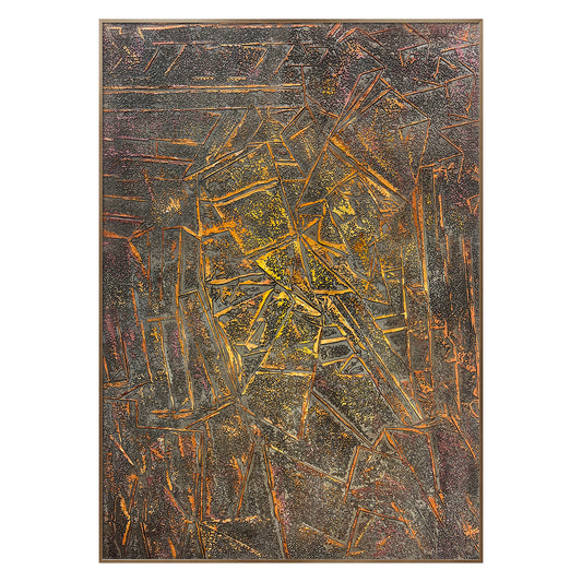 Textured Abstract Canvas Art with Dynamic Geometric Pattern