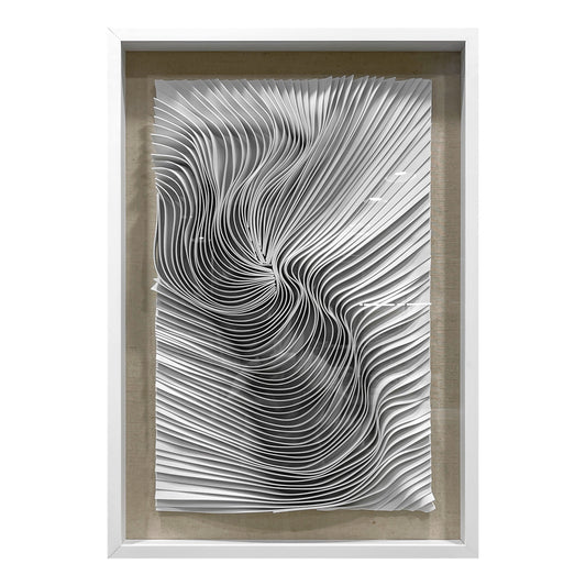 White Felt Wall Art Fluid Ripple Textile Hanging Artwork