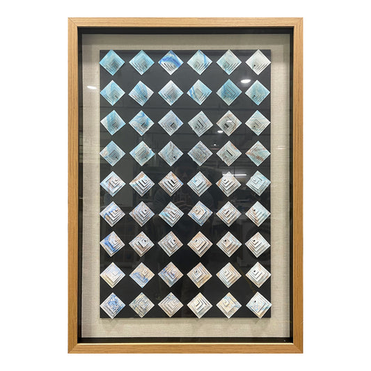 Abstract Iridescent Metal Patchwork Wall Art - Modern Relief