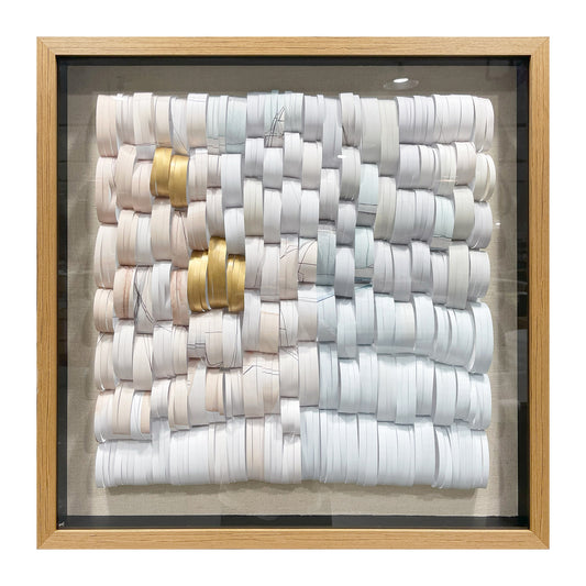 Handcrafted large square 3D paper wall decor, featuring a modern three-dimensional design with exquisite artistic detail.