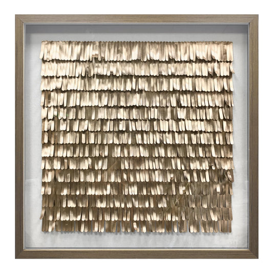 Handmade Gold Leather Wall Art - Textured Sculpture