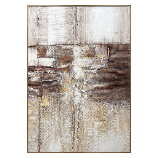 Large Abstract Canvas Art with Earth Tone Texture