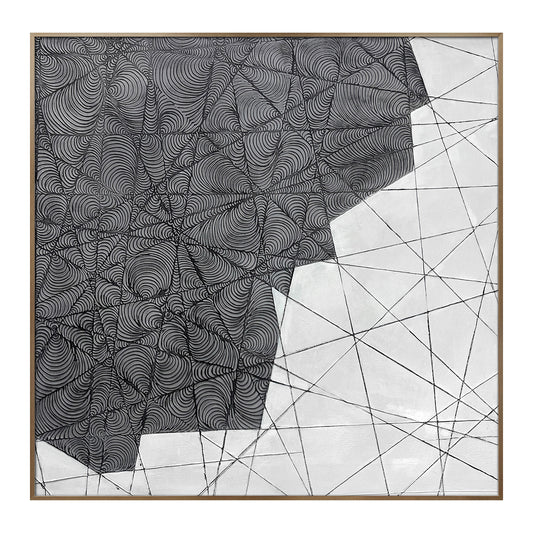 Black and White Textured Wall Art with Architectural Style