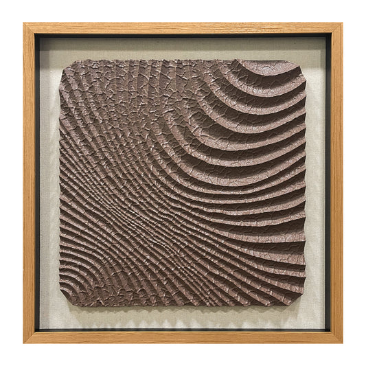 Abstract 3D Relief Wall Art - Hand-Textured Clay Wave Sculpture