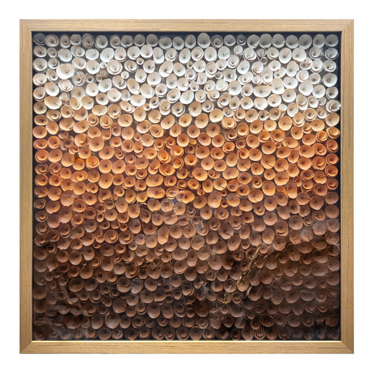 Wood Paper Flower Shadow Box - Modern 3D Wall Sculpture