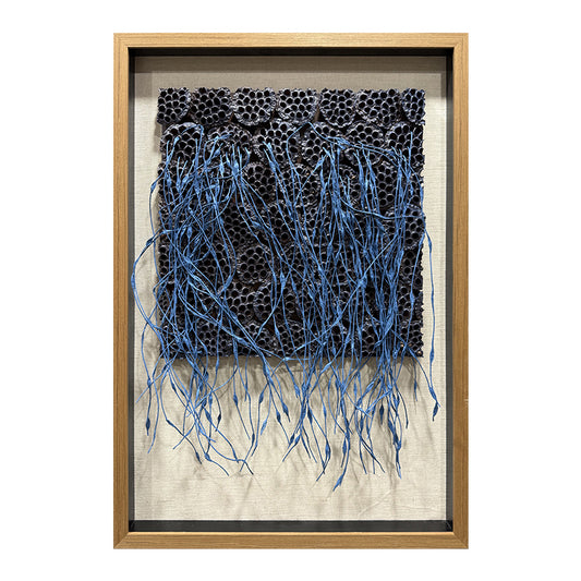 3D Blue Paper Rope Lotus Pod Wall Art Decor