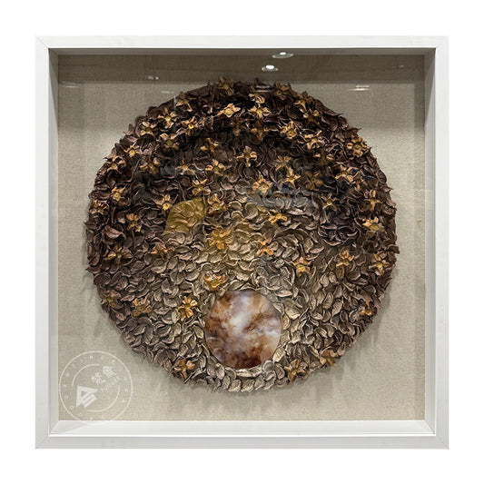 Dried Floral Wall Art Preserved Botanical Round Medallion