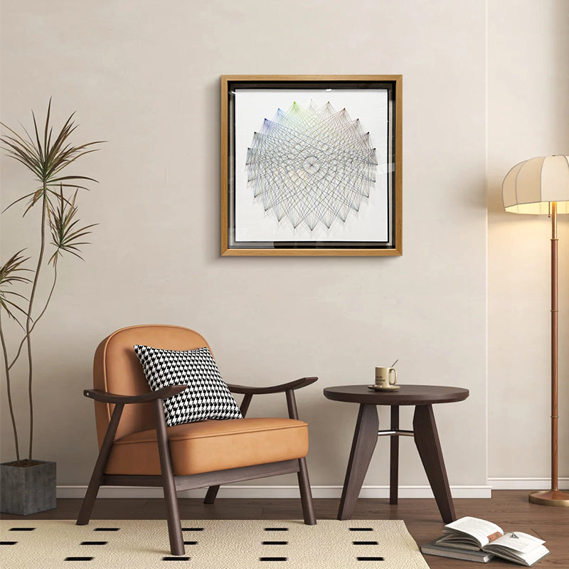Radial Gradient Thread Art Contemporary Linear Wall Hanging Artwork