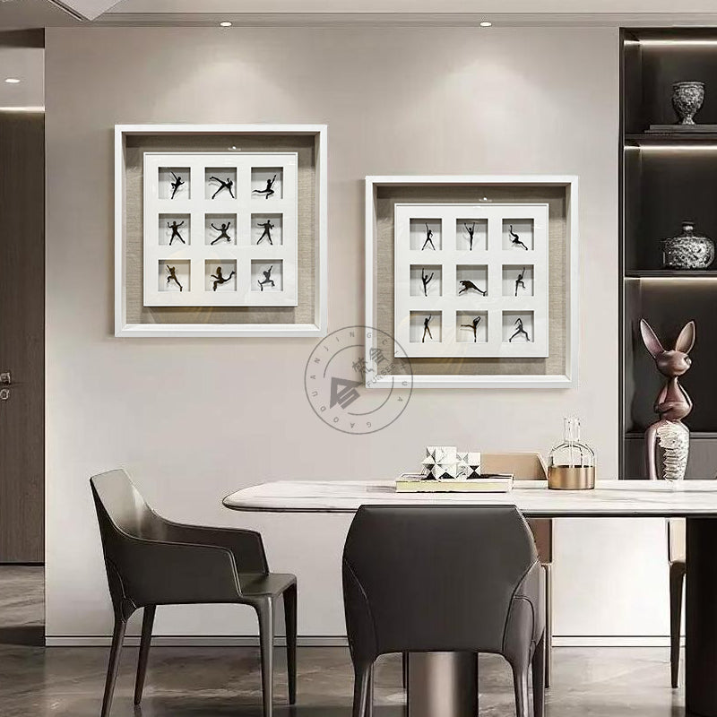 Minimalist Dancer Matrix Double-Framed Metal Wall Sculpture