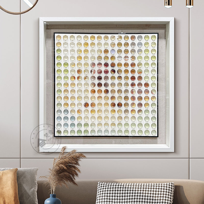 Glass Orb Grid Wall Art Printed Color Matrix Hanging Decor