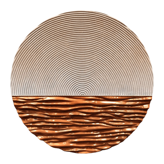 Copper Tide Round Textured Wall Art