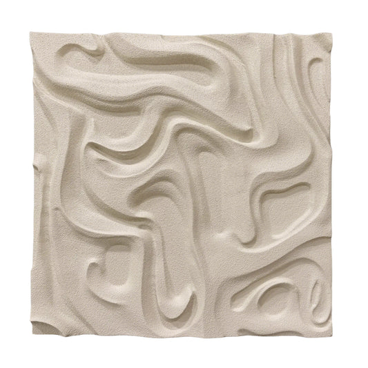 Ivory Wave Carved Wall Panel