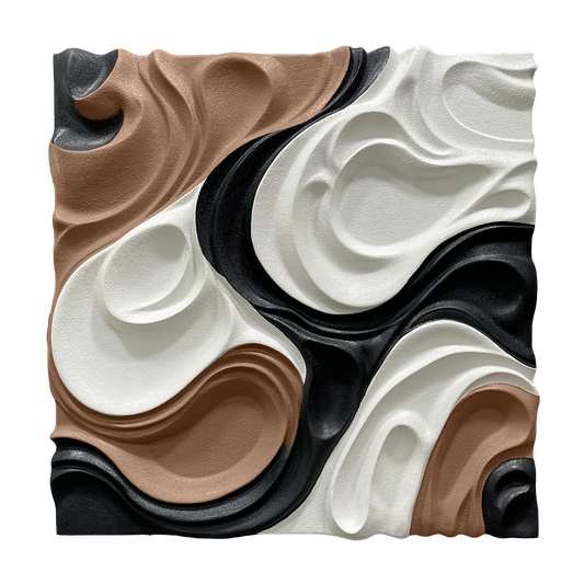 Black Copper Ivory Flow Wall Sculpture