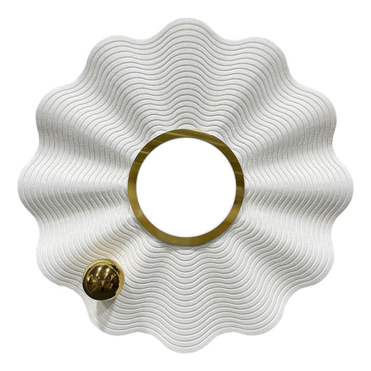Ivory Fluted Halo Wall Sculpture