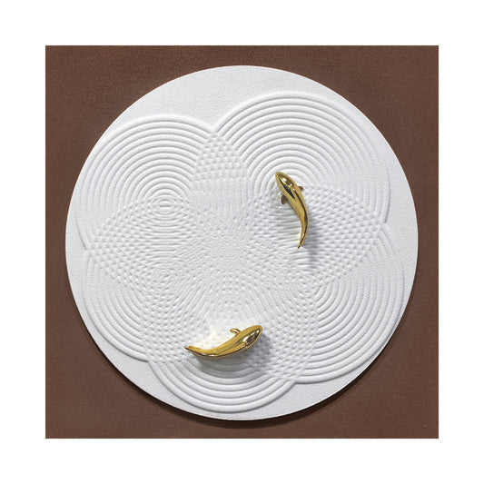Golden Koi Ripple Round Wall Art