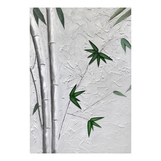 Green Bamboo Diptych Textured Art