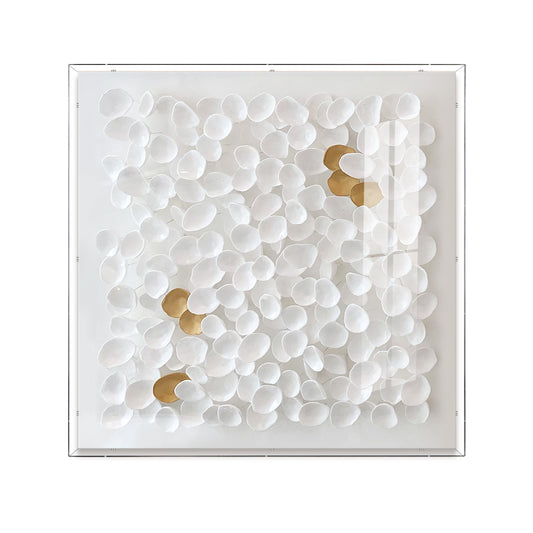 White Petal Paper Shadow Box Art
