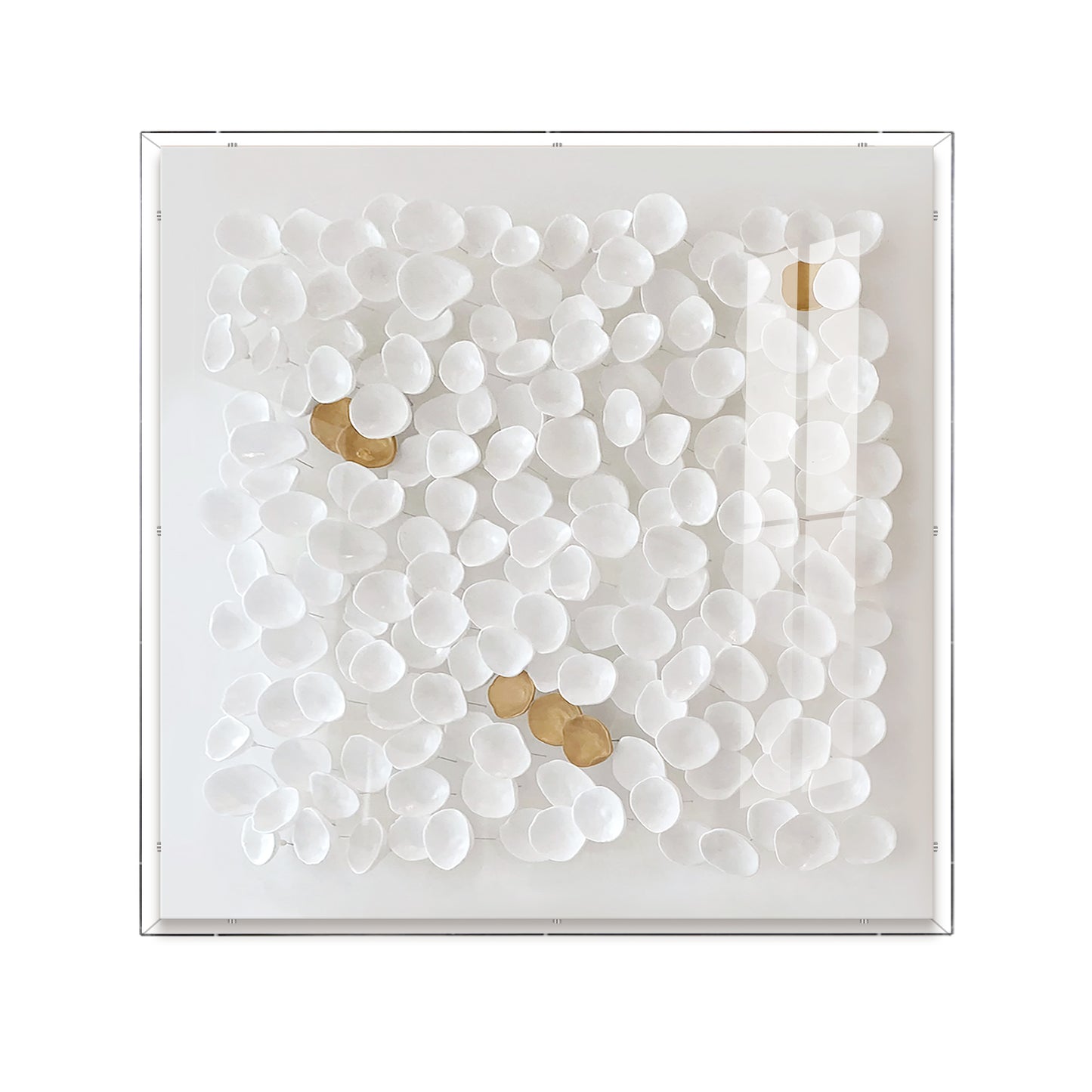 White Petal Paper Shadow Box Art