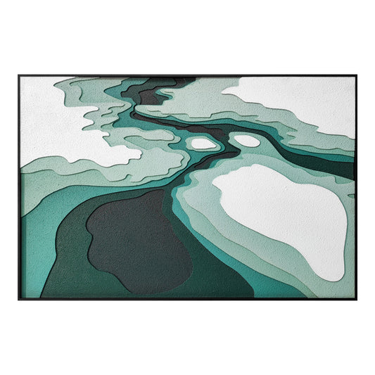 Emerald Mineral Flow Textured Wall Art