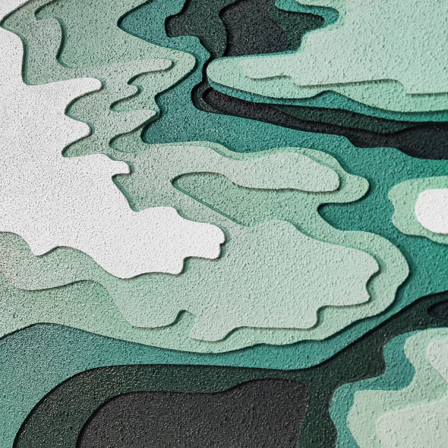 Emerald Mineral Flow Textured Wall Art