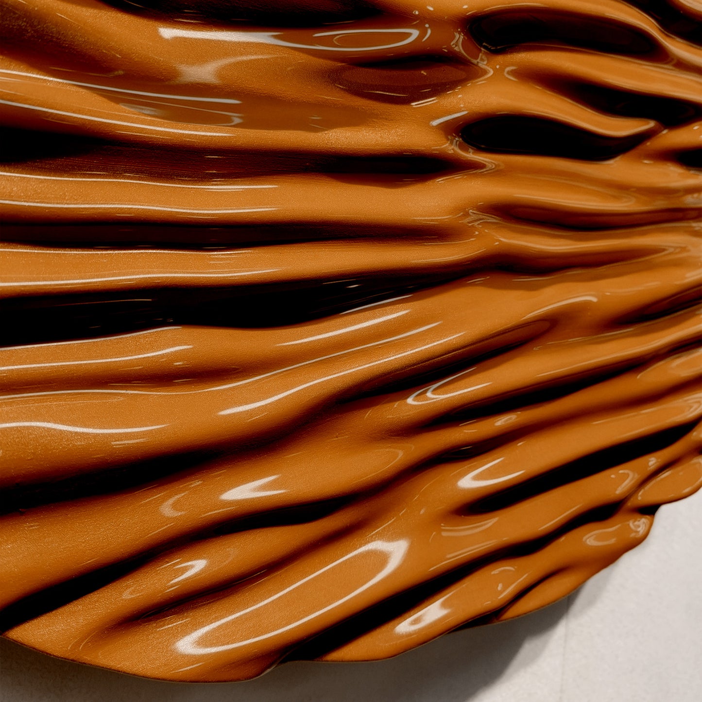 Copper Tide Round Textured Wall Art