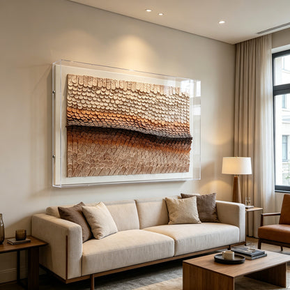Luxury Dimensional Paper Roll Wall Decor - Textured 3D Artwork
