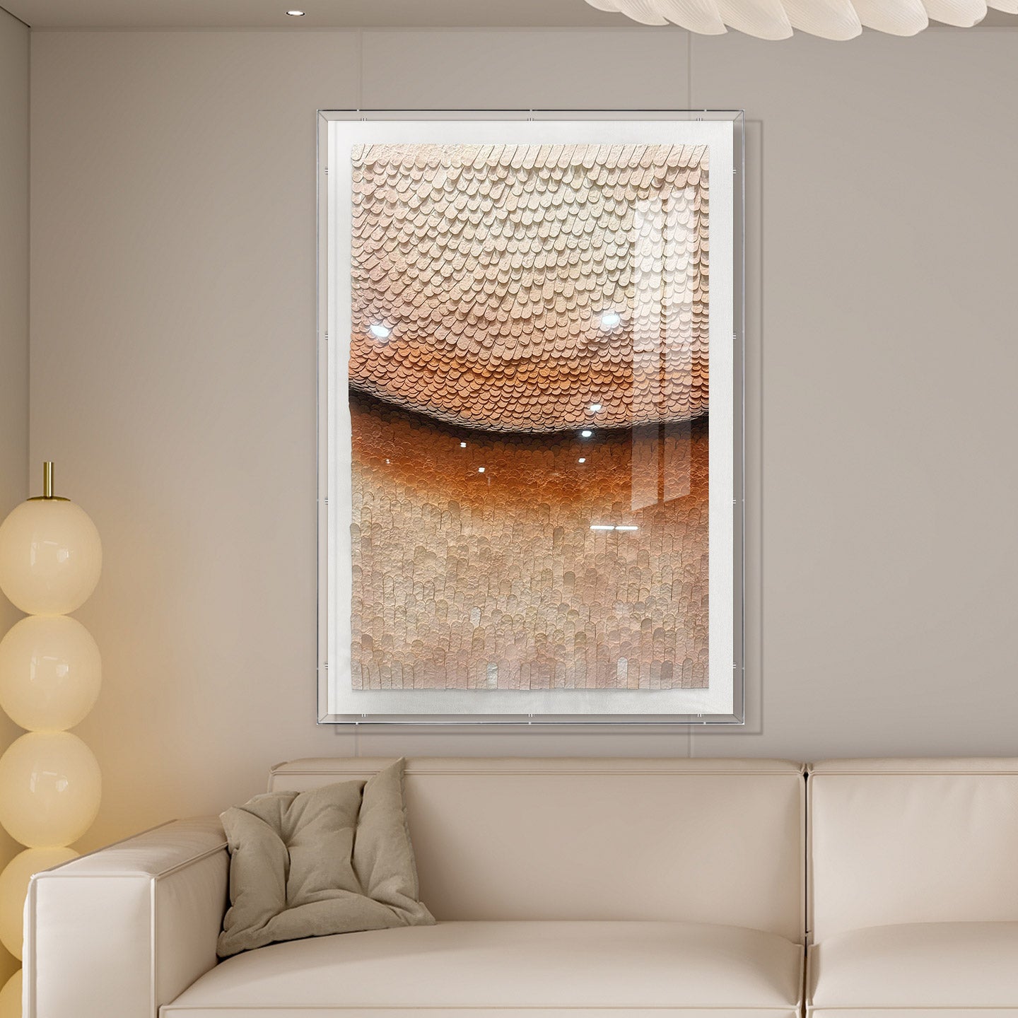 Earthy Neutral 3D Paper Mosaic Wall Art - Textured Roll Sculpture