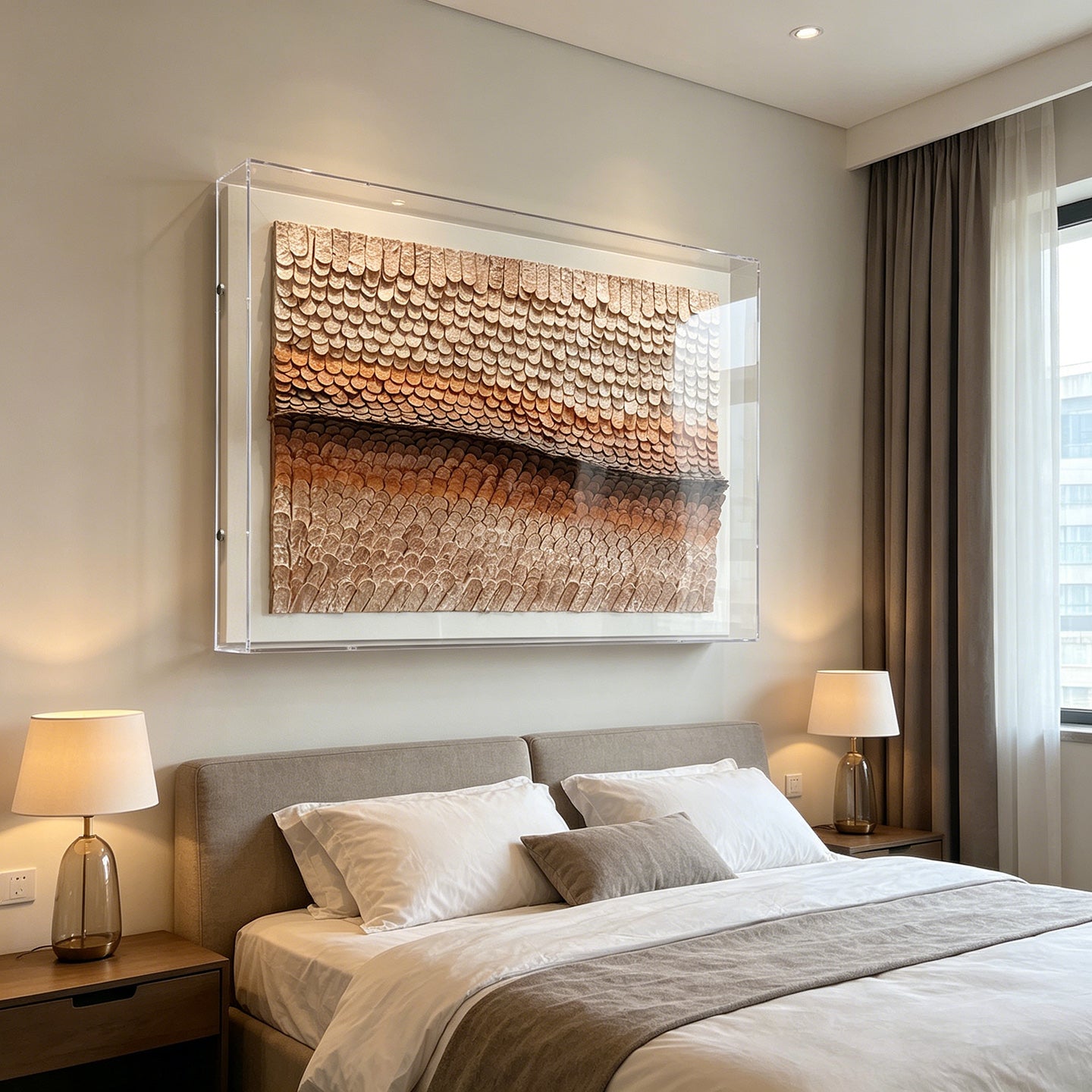 Luxury Dimensional Paper Roll Wall Decor - Textured 3D Artwork