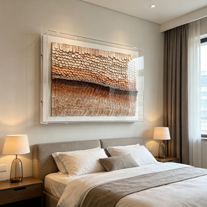 Luxury Dimensional Paper Roll Wall Decor - Textured 3D Artwork