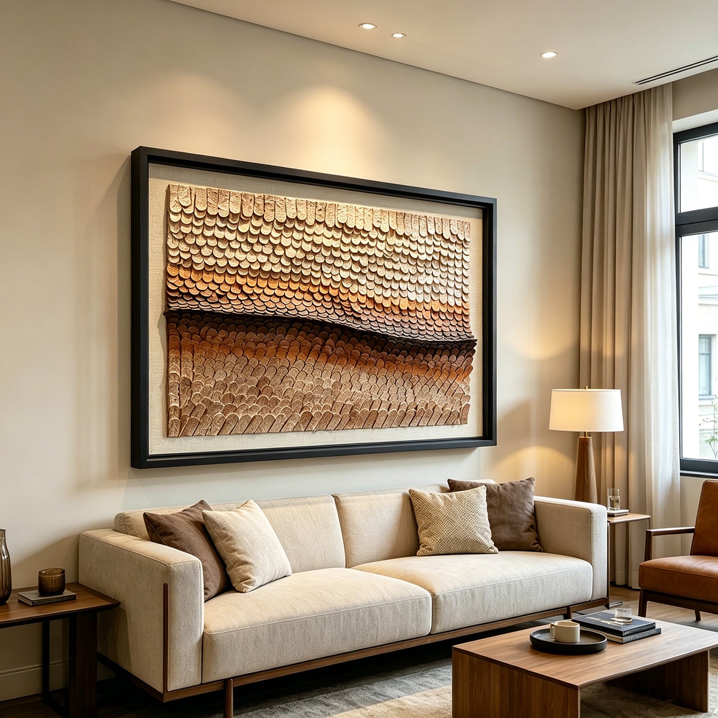 Luxury Dimensional Paper Roll Wall Decor - Textured 3D Artwork