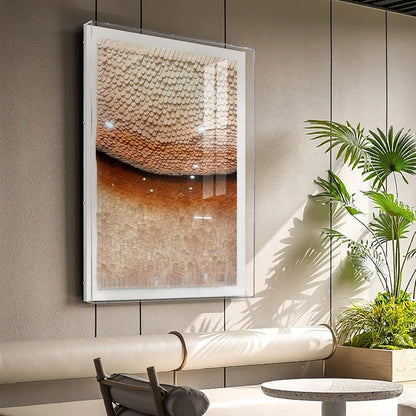 Earthy Neutral 3D Paper Mosaic Wall Art - Textured Roll Sculpture