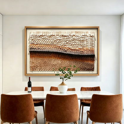 Luxury Dimensional Paper Roll Wall Decor - Textured 3D Artwork