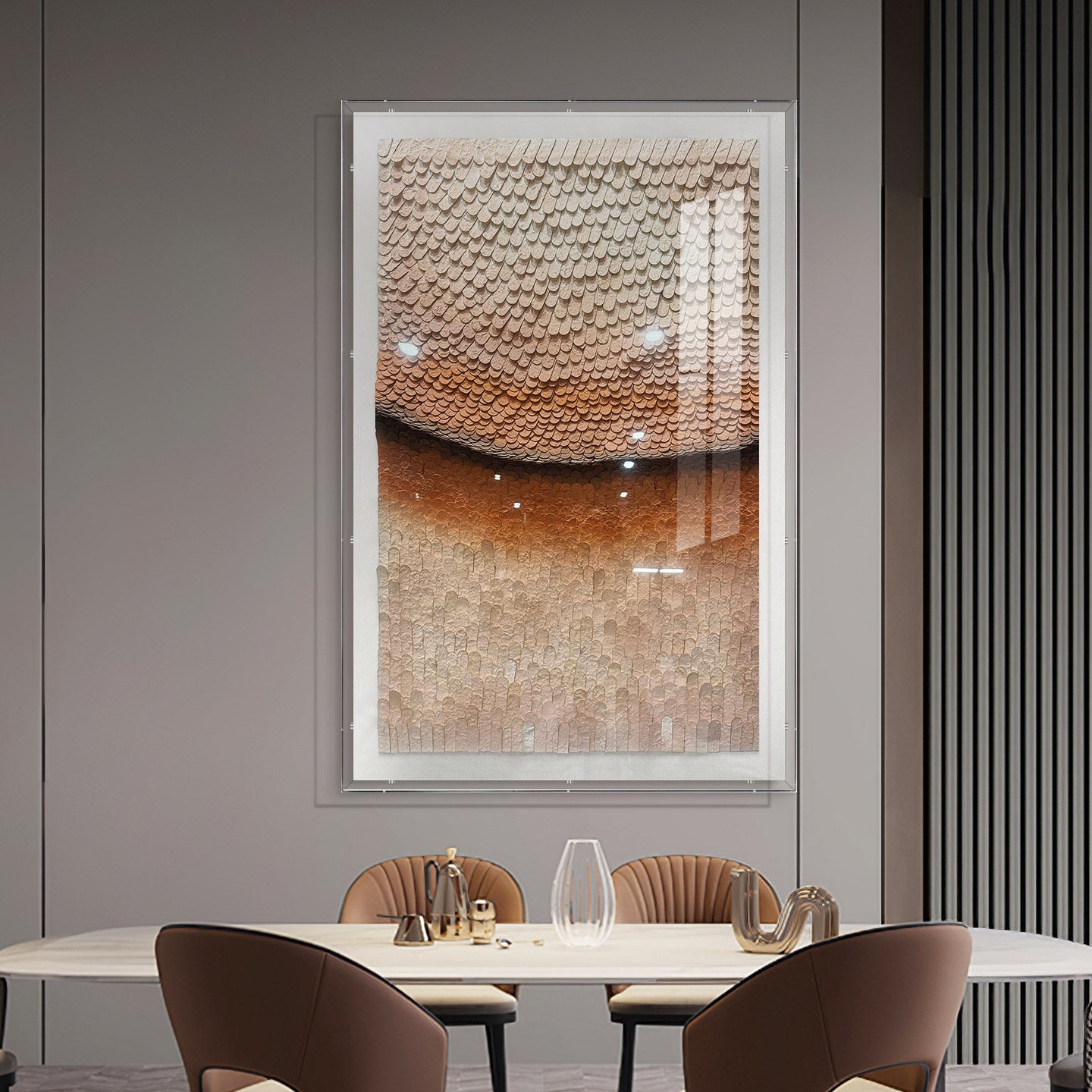 Earthy Neutral 3D Paper Mosaic Wall Art - Textured Roll Sculpture
