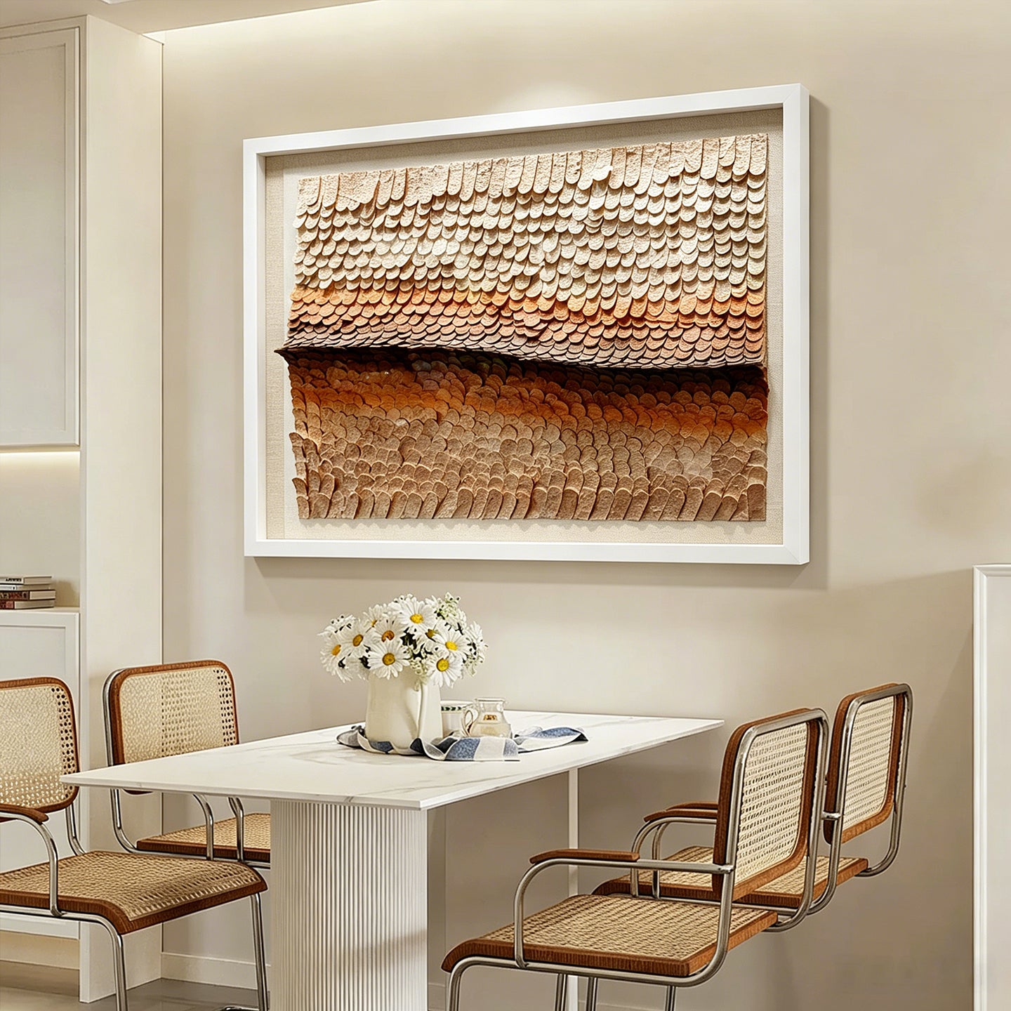 Luxury Dimensional Paper Roll Wall Decor - Textured 3D Artwork