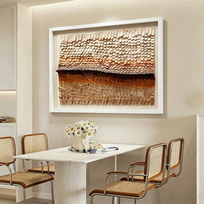 Luxury Dimensional Paper Roll Wall Decor - Textured 3D Artwork